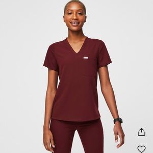 Burgundy Catarina Scrub Top Only, XL